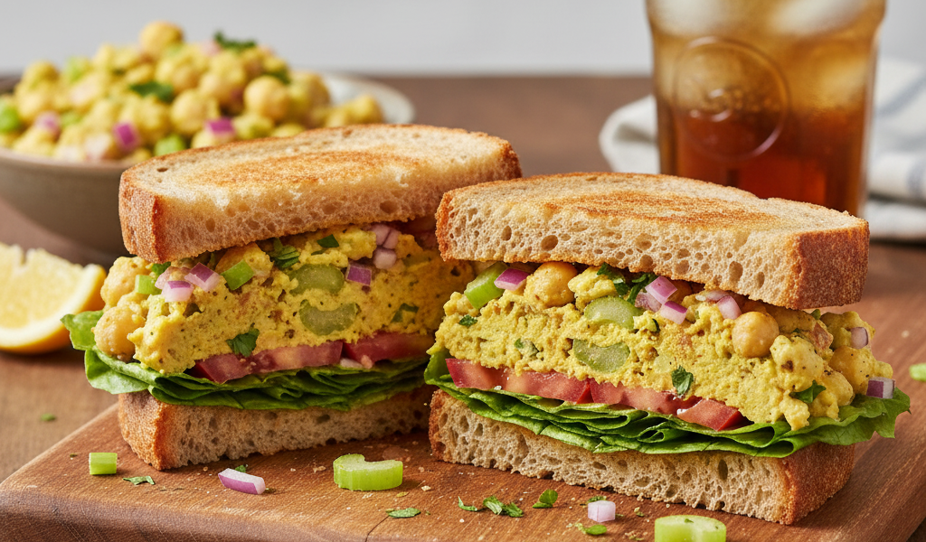 5-Minute Chickpea Salad Sandwich chickpea salad sandwich 2