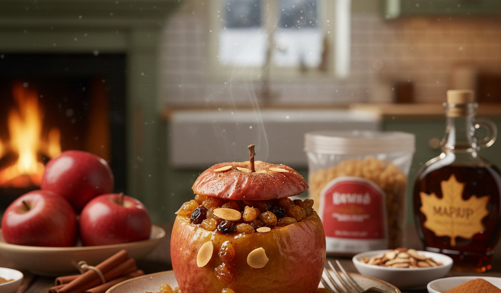 Baked Apple with Cinnamon & Almonds baked apple with cinnamon & almonds 1