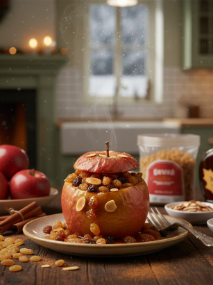 Baked Apple with Cinnamon & Almonds baked apple with cinnamon & almonds 1