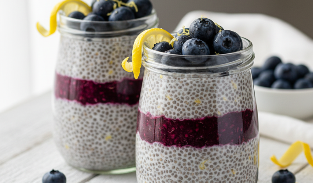 blueberry lemon chia seed pudding 1