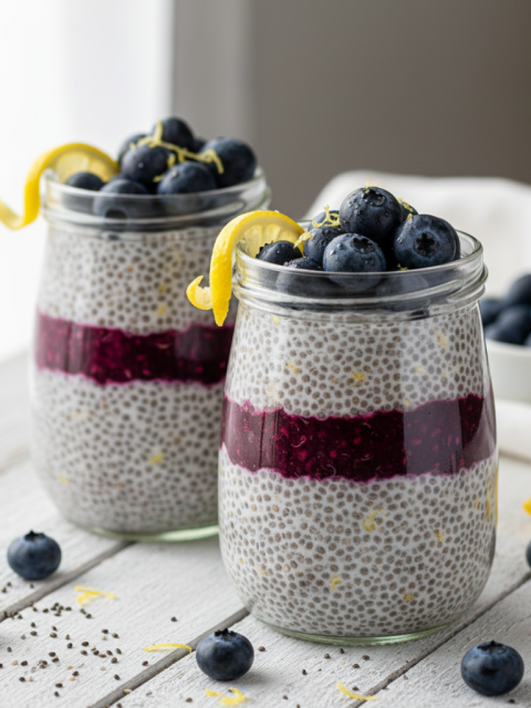 blueberry lemon chia seed pudding 1