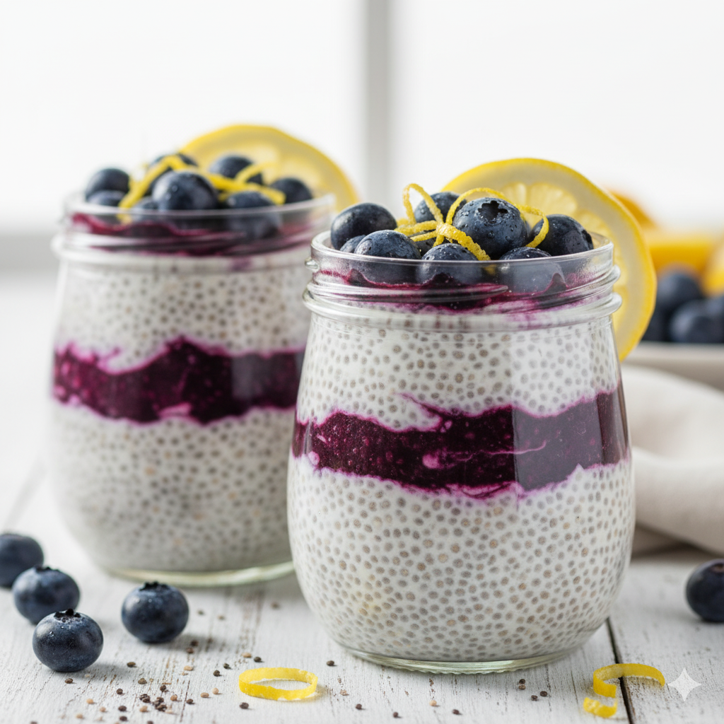 blueberry lemon chia seed pudding 2