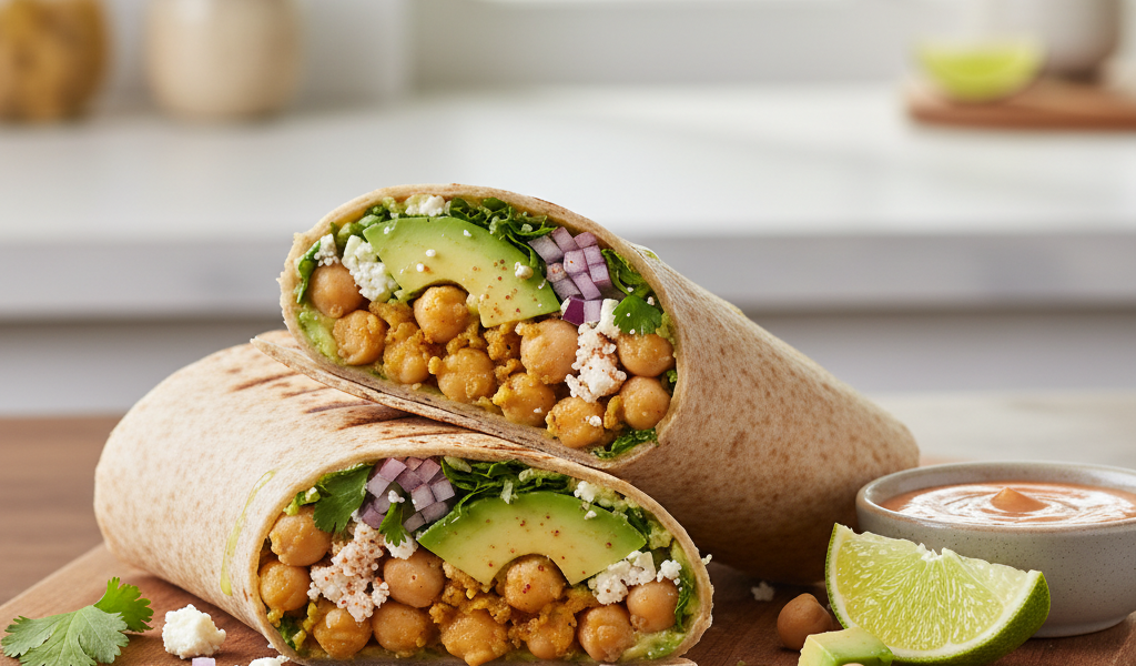Chickpea & Avocado Wrap chickpea & avocado wrap 2