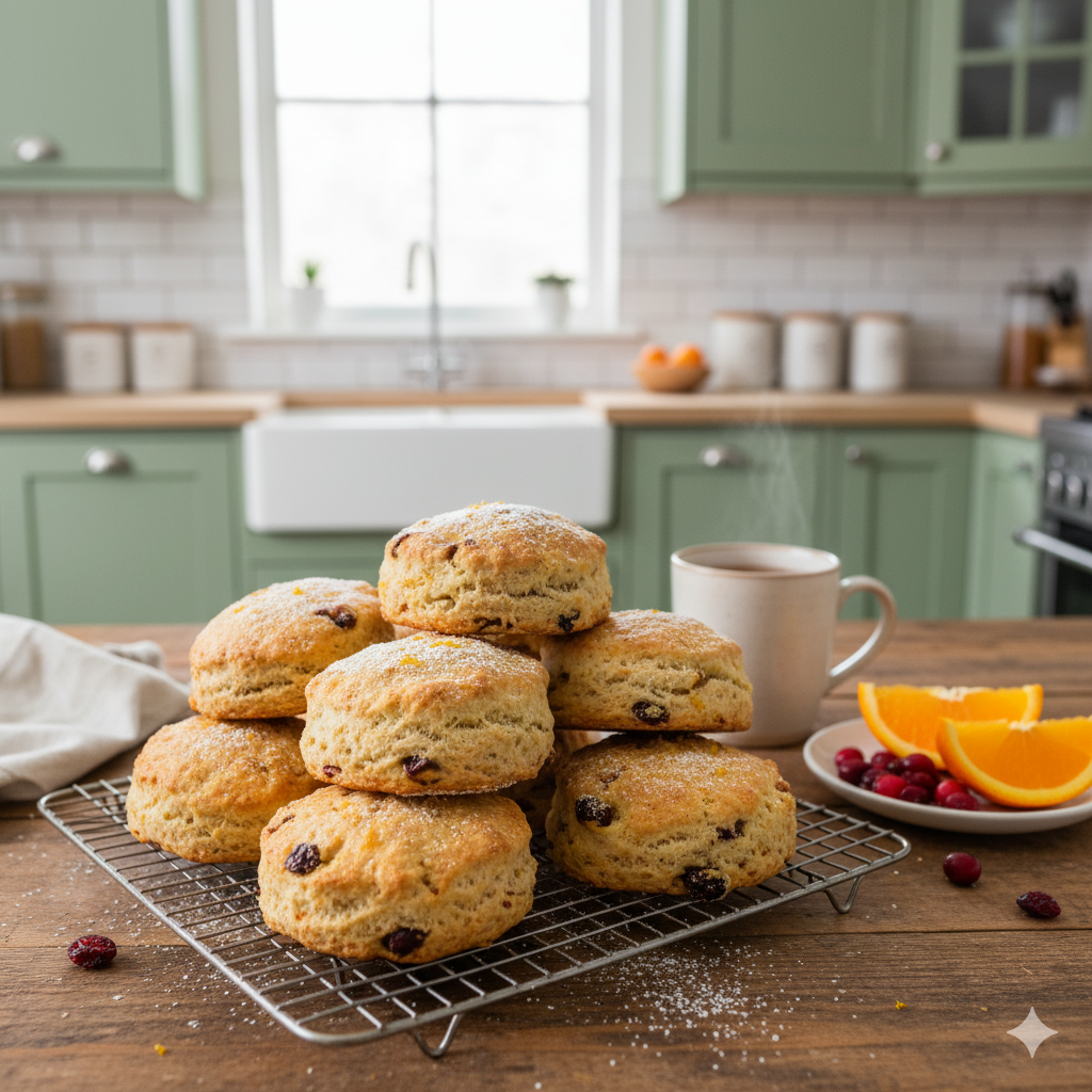 cranberry orange breakfast scones 1
