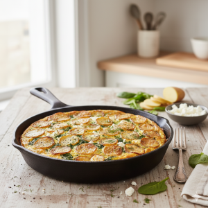 crispy potato & spinach frittata 2