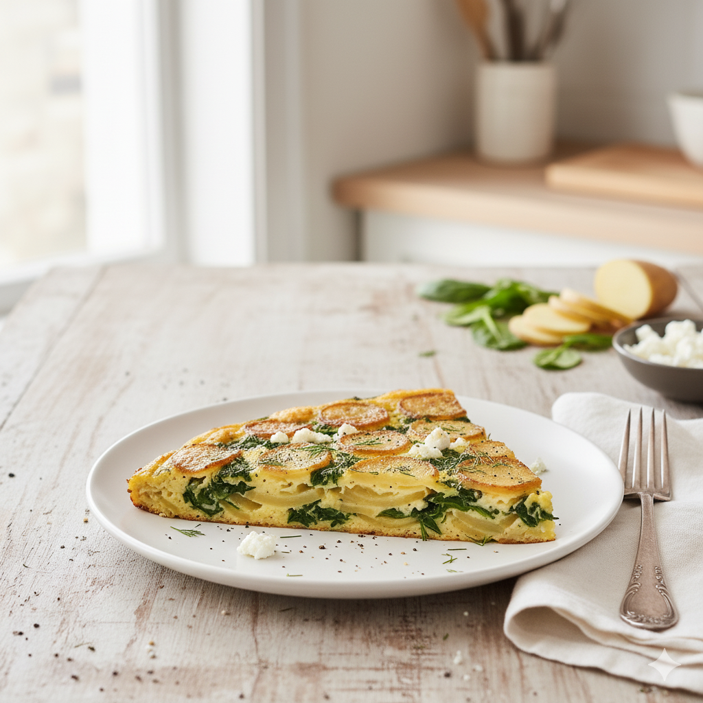crispy potato & spinach frittata 3