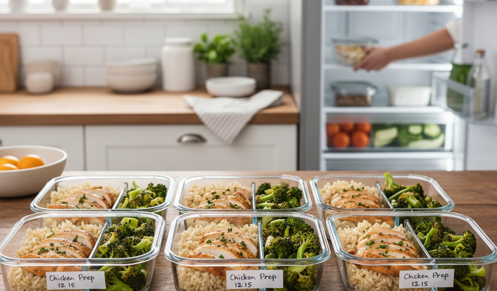 Garlic Herb Chicken and Veggie Prep Bowls garlic herb chicken and veggie prep bowls