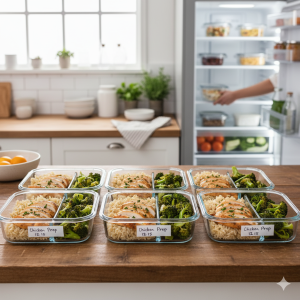 Garlic Herb Chicken and Veggie Prep Bowls garlic herb chicken and veggie prep bowls