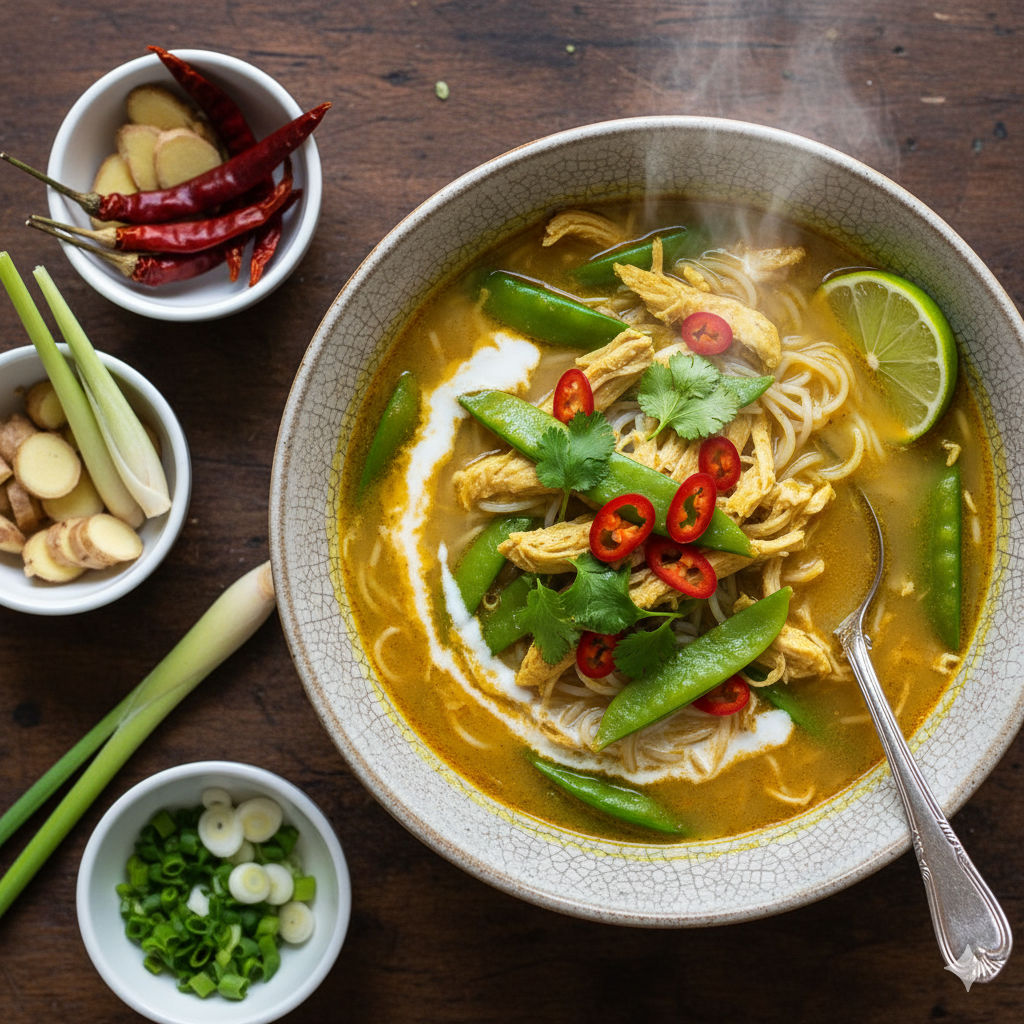 golden thai coconut soup 3