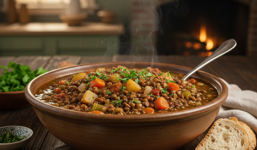 hearty lentil & veggie stew 1