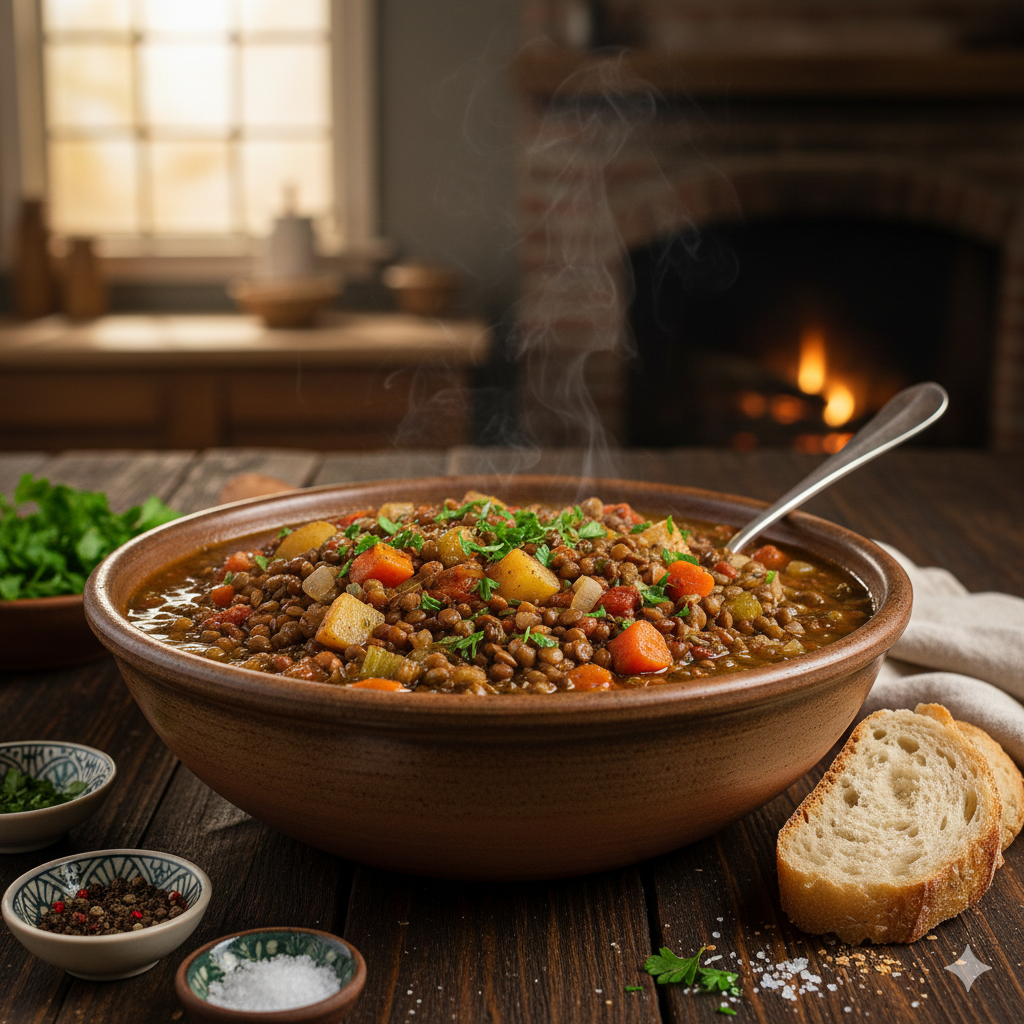 hearty lentil & veggie stew 2