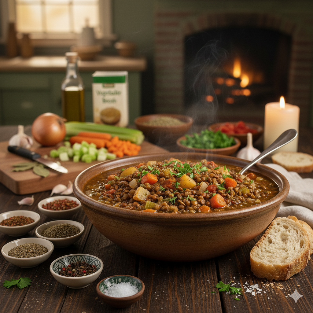 hearty lentil & veggie stew 3
