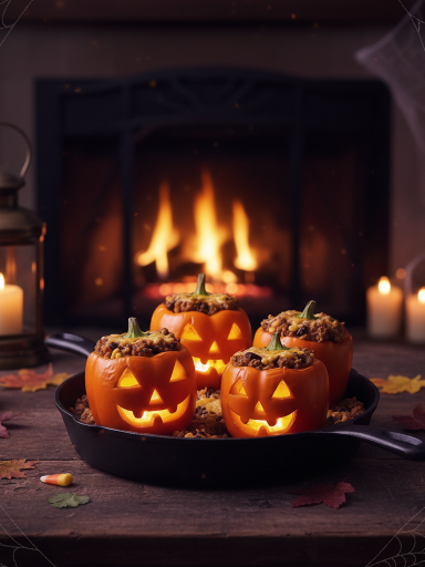 jack o’ lantern stuffed peppers 3