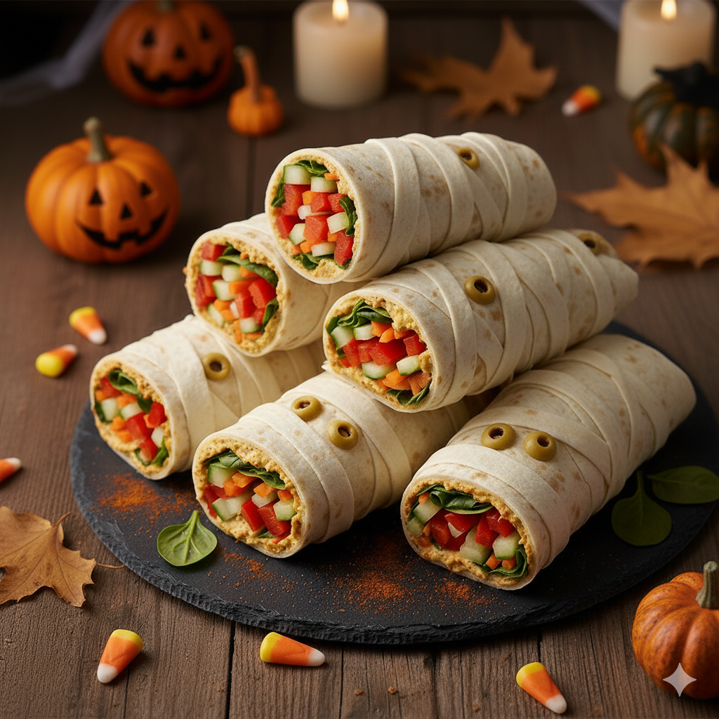 mummy veggie & hummus wraps 1