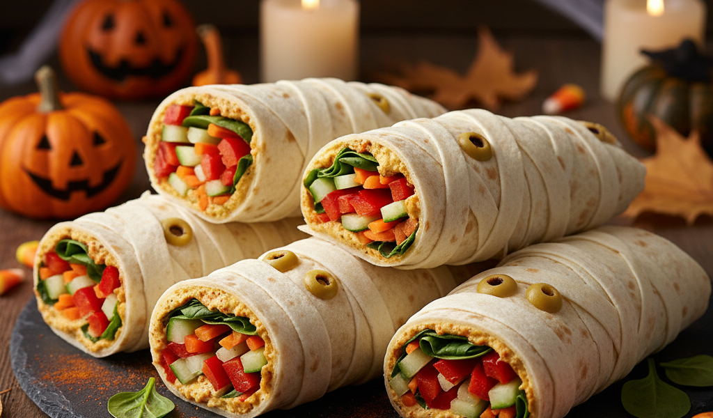 mummy veggie & hummus wraps 2