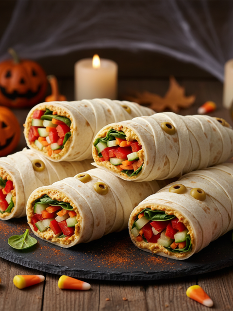 mummy veggie & hummus wraps 2