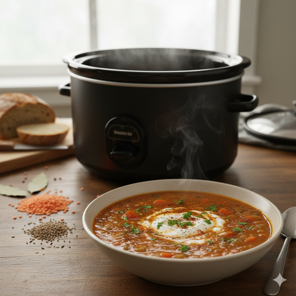 slow cooker red lentil soup