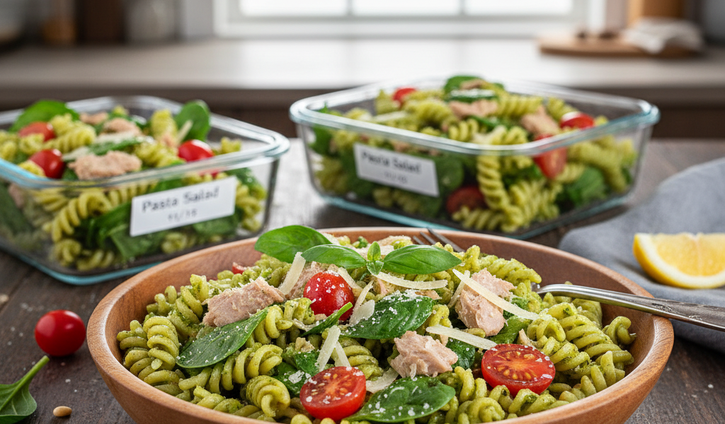 tuna pesto pasta salad