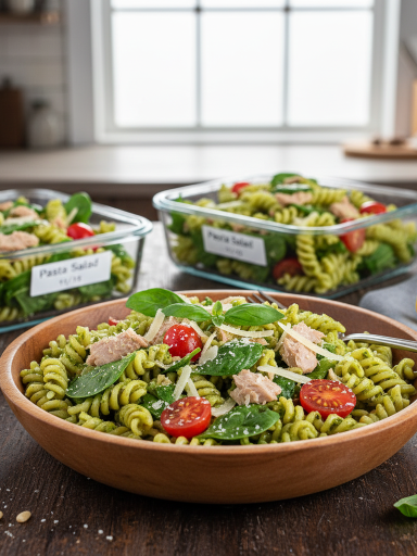 tuna pesto pasta salad
