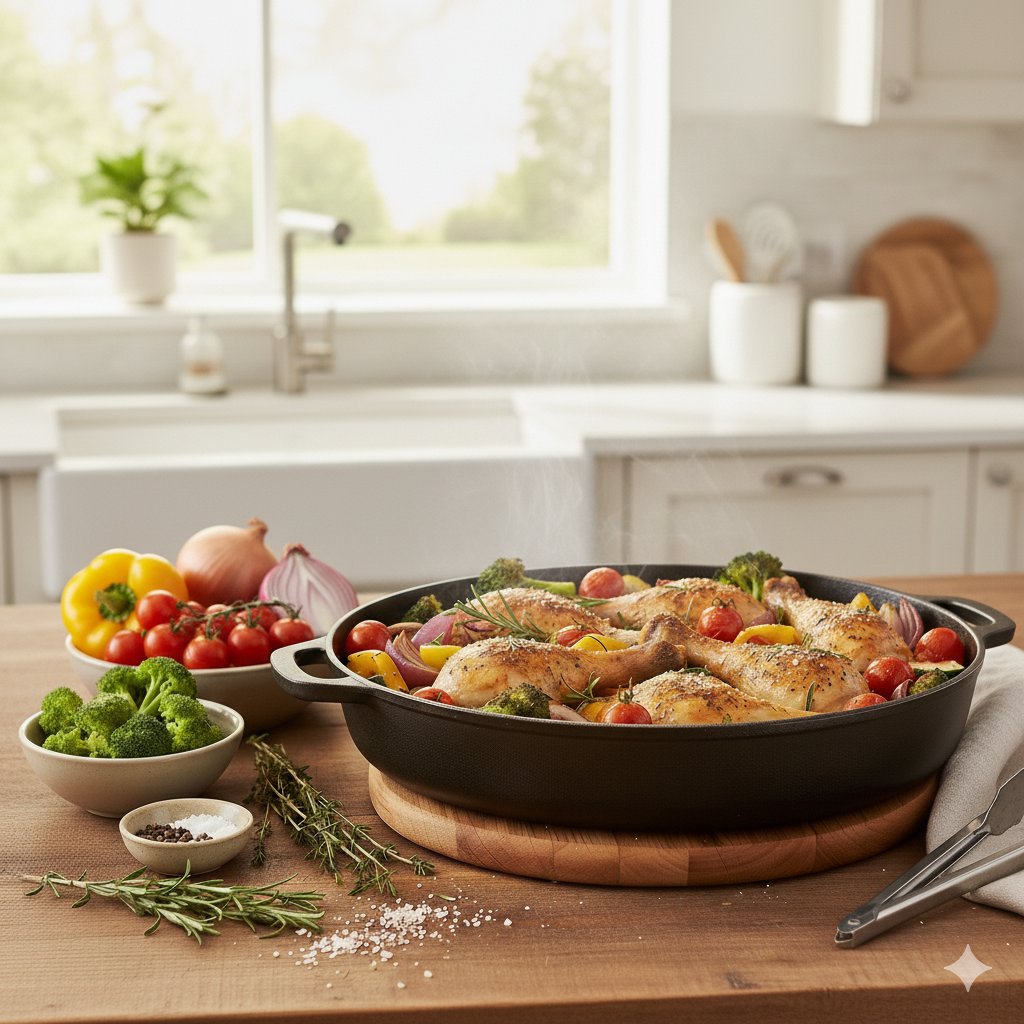 weeknight chicken & veggie roasting pan 4