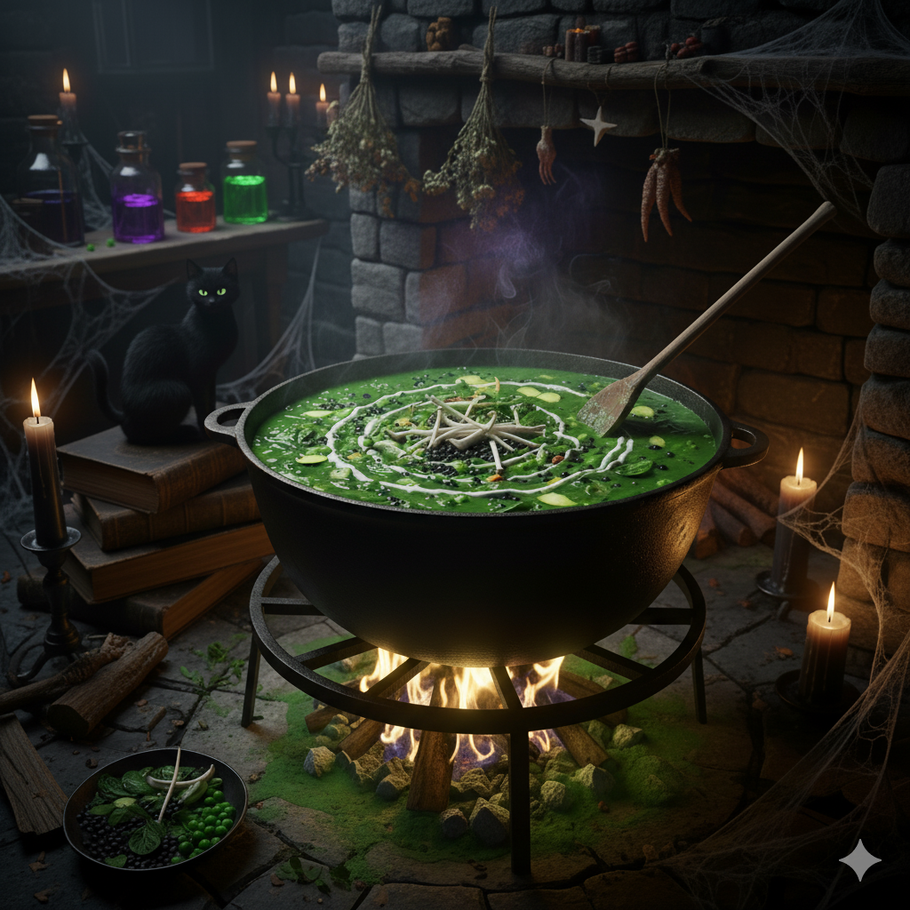 witch’s potion green vegetable soup 2